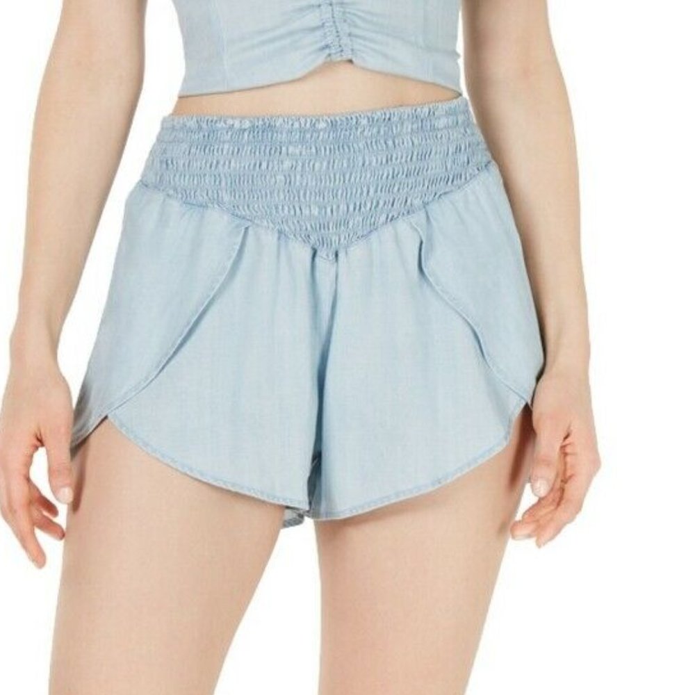 NEW!Guess XL blue smock tulip shorts